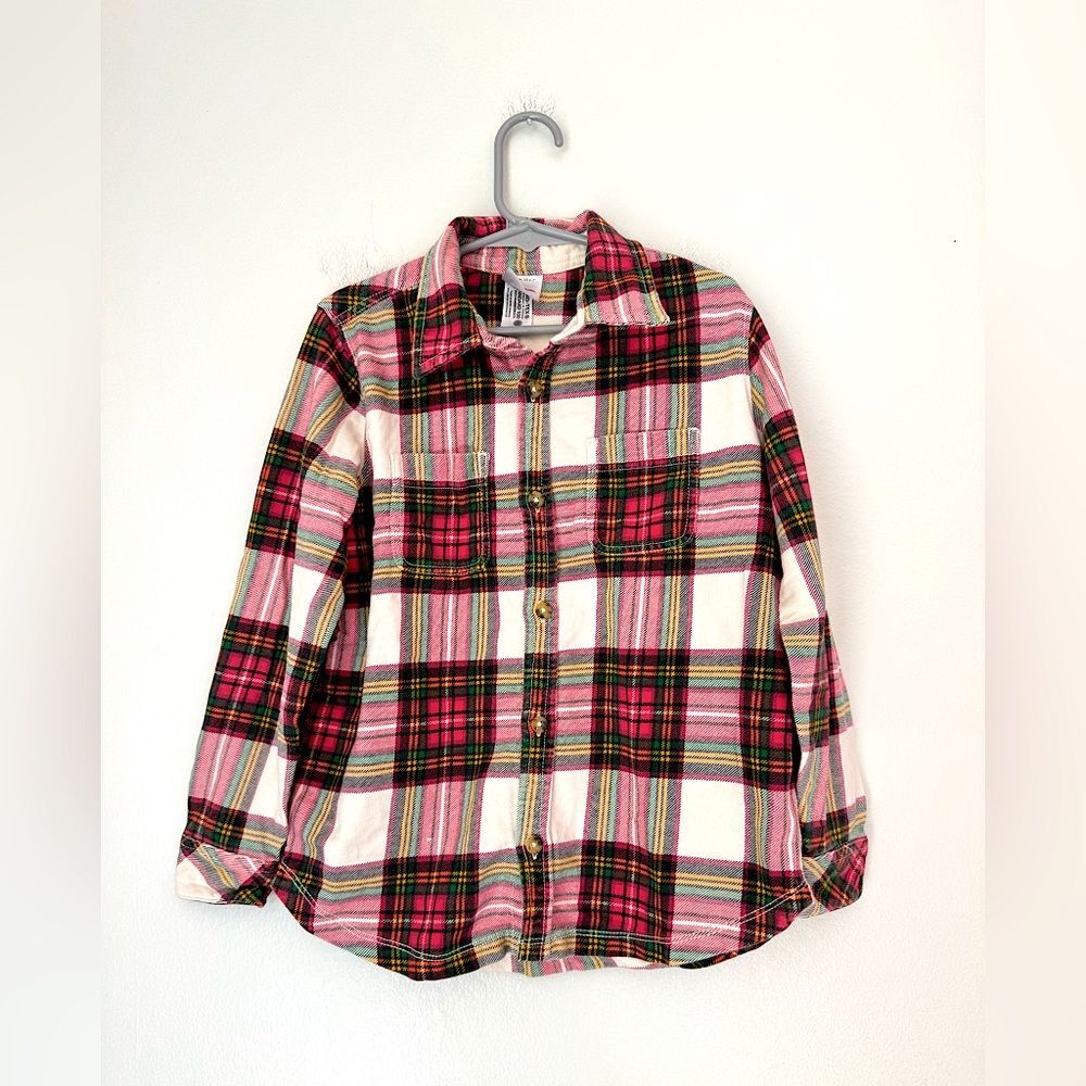 Hanna Andersson Plaid Button Down Top - Size 6/7